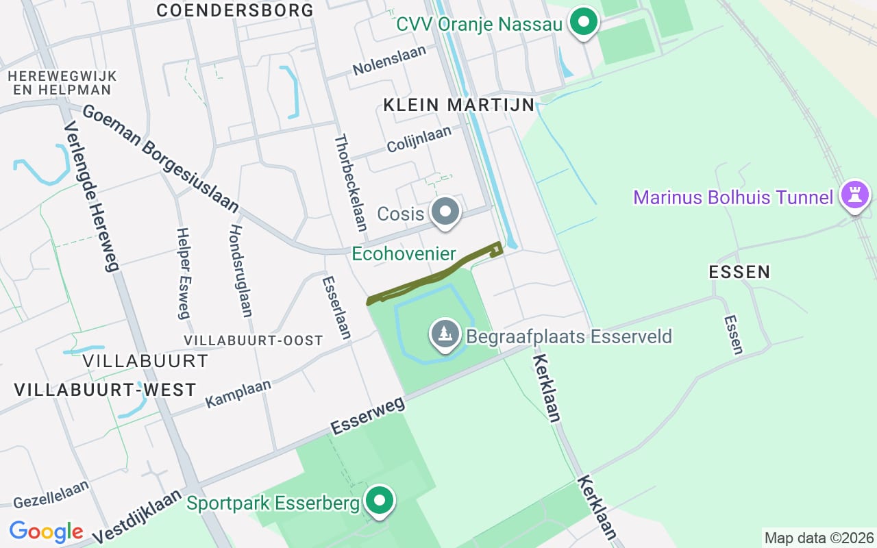 Losloopgebied Hondenlosloopgebied Wandelpad noordzijde van Esserveld